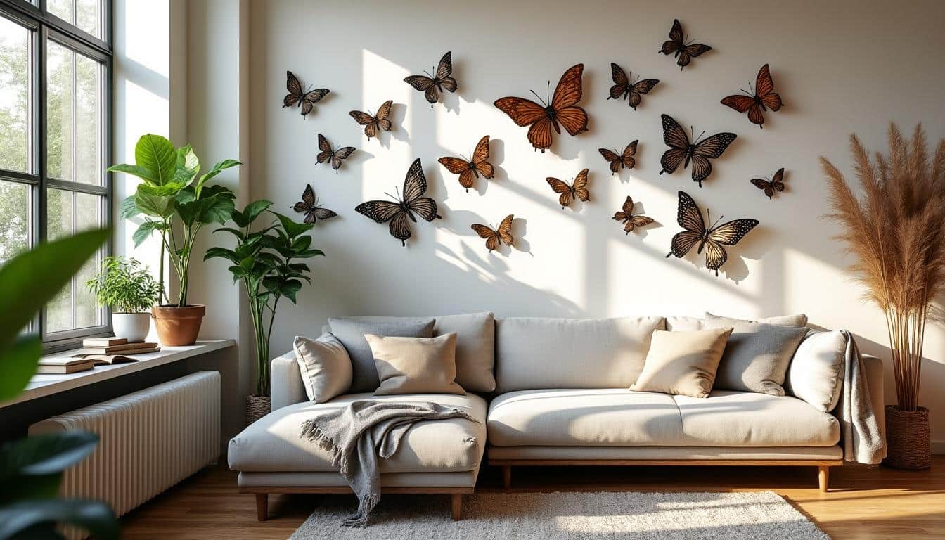 Papillon décoratif mural : idées, matériaux et astuces déco